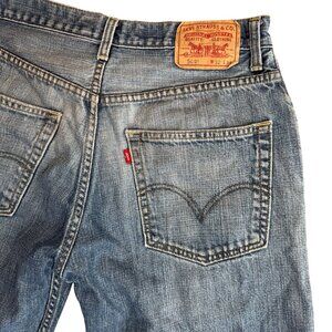 Levis 569 Loose Straight Distressed Denim Jeans Mens W32 L34 Broken In Faded Vtg